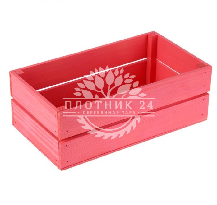 Подарочный ящик розового цвета из рейки